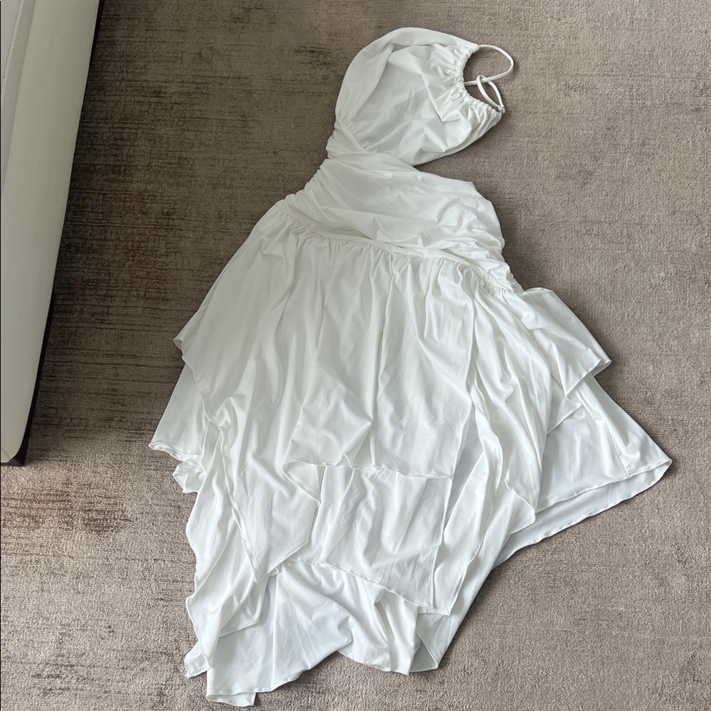 White Fox Boutique Asymmetrical White Dress